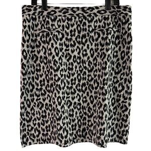 Talbots Gray Knit Animal Print Skirt Size 12